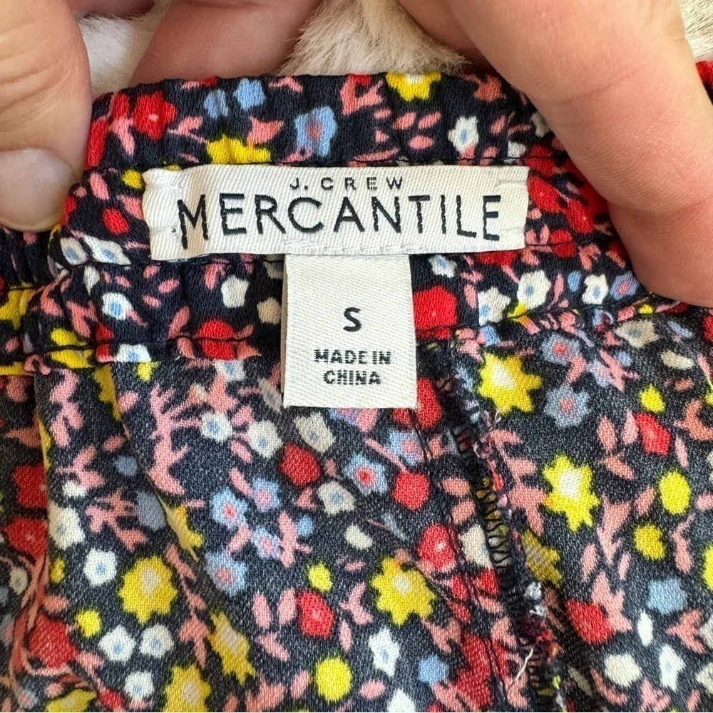 J Crew Floral Print Elastic Waist High Rise Womens Size S Pull On 3 inch Inseam